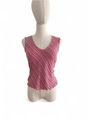 Women’s Striped V-Neck Sleeveless Top